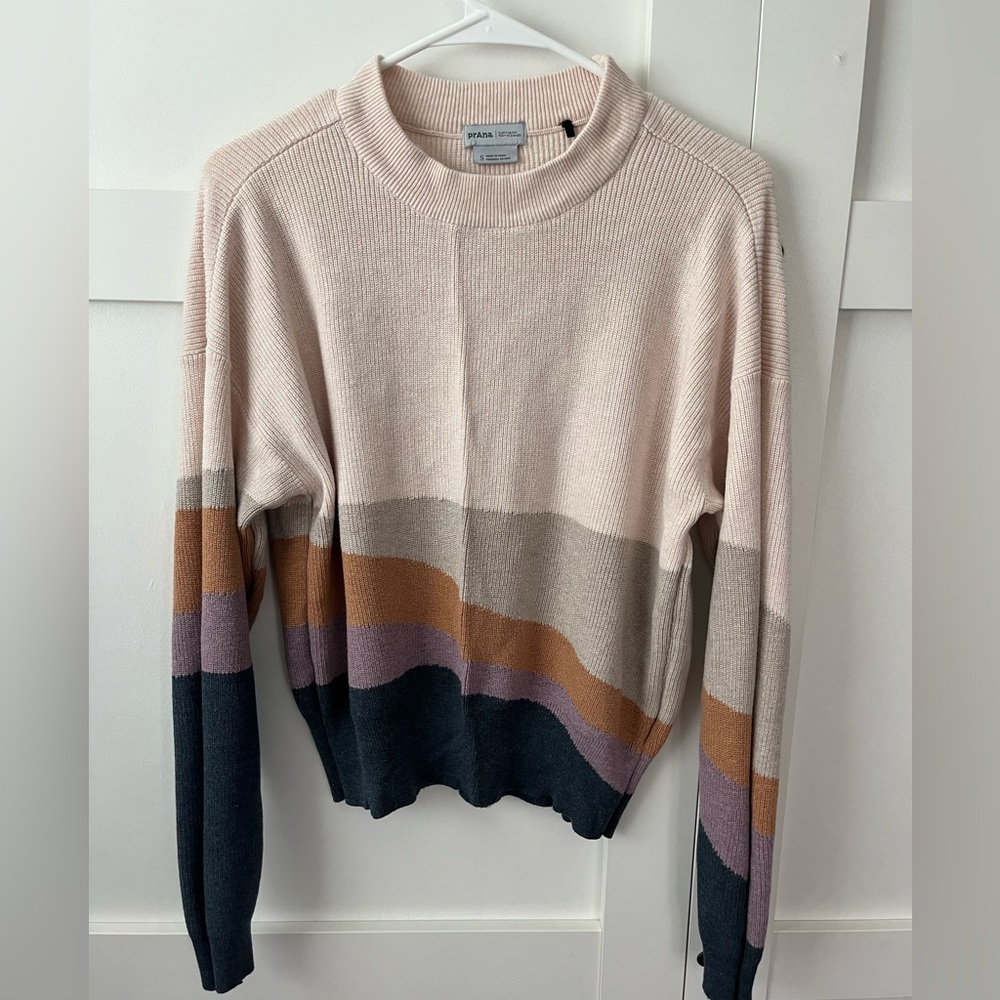 Prana Colorblock Crew Neck Sweater